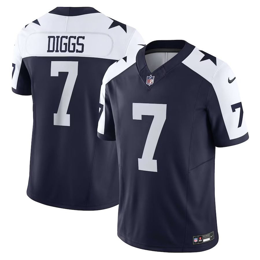 Men Dallas Cowboys 7 Trevon Diggs Nike Navy Vapor F.U.S.E. Limited NFL Jerseys